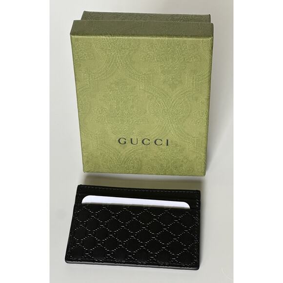 NIB Gucci Microguccissima Soft Black Leather Card Case Made in Italy 262837 - Picture 3 of 6